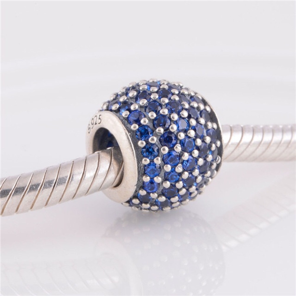 Pavé lights, blue crystal pandora charm